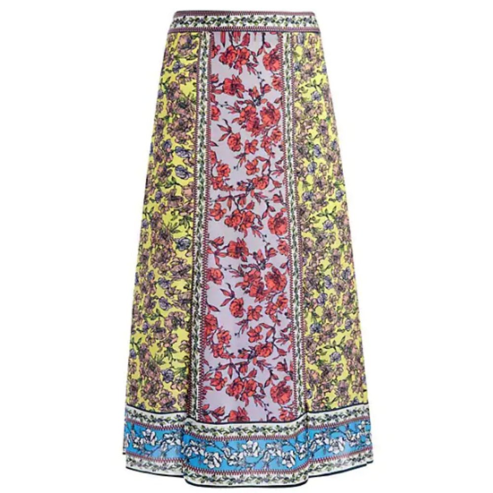 Alice + Olivia Athena Floral Midi Skirt with Sexy Side Slits - Picture 6 of 16